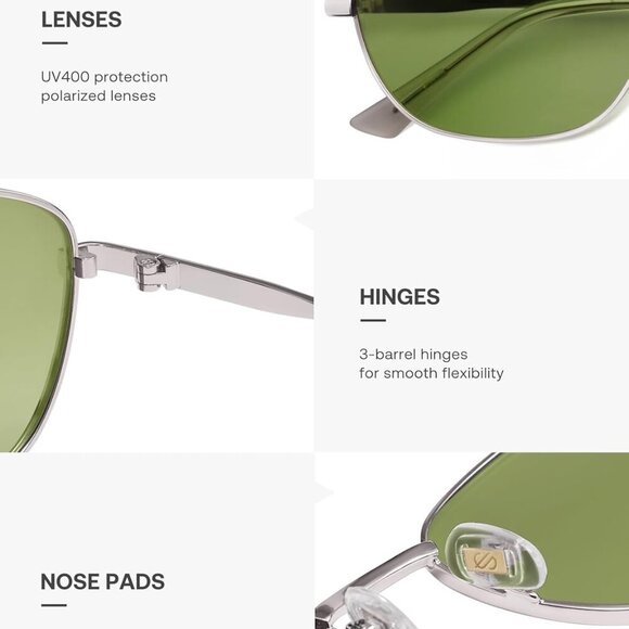 Oval Polarized Sunglasses Men Women Vintage 90s Style UV400 Protection - Picture 4 of 5